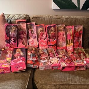 Barbie Valentine's Collection Dolls - Pink and Red